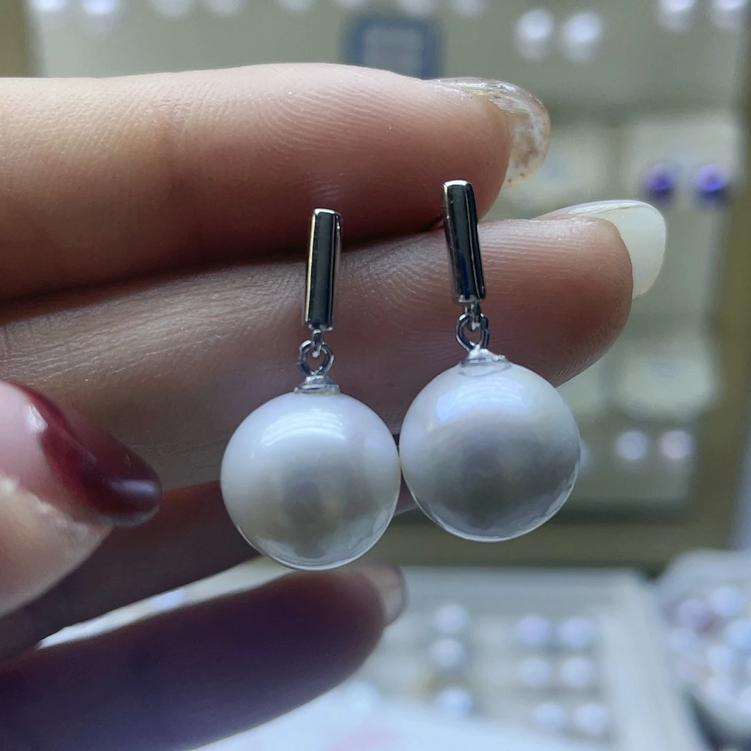 淡水珍珠耳饰银S925镶嵌