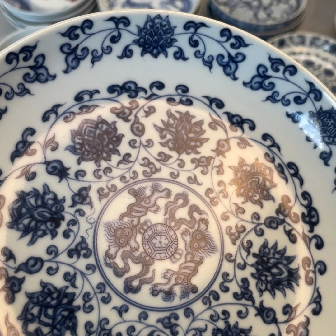 瓷片景德镇青花缠枝莲大壶承