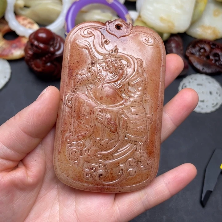 白玉菩提把件摆件