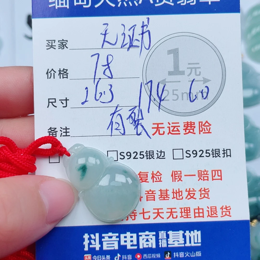 翡翠未镶嵌吊坠(不含链)