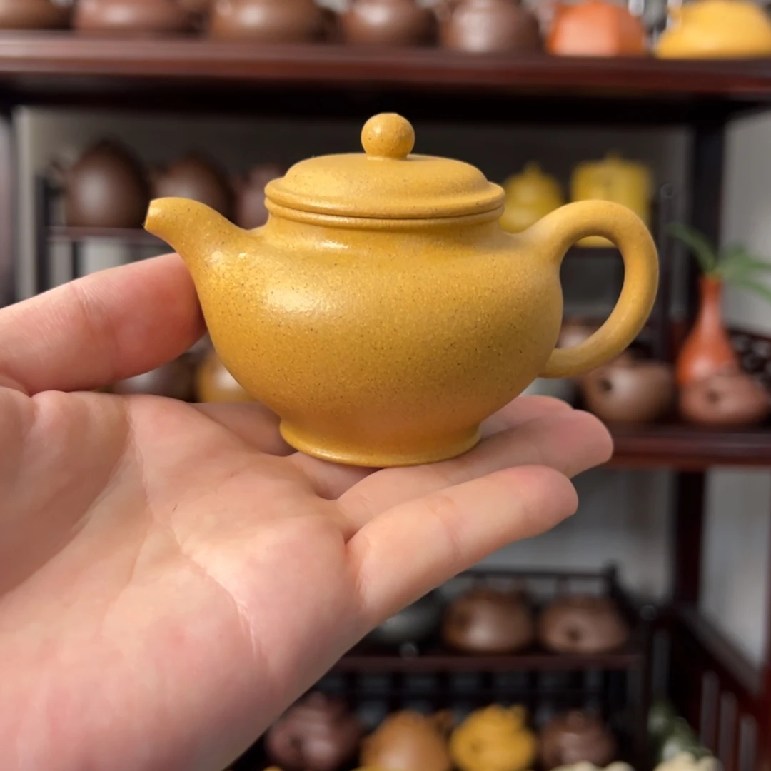 茶宠紫砂原矿黄金段，掇只壶110cc