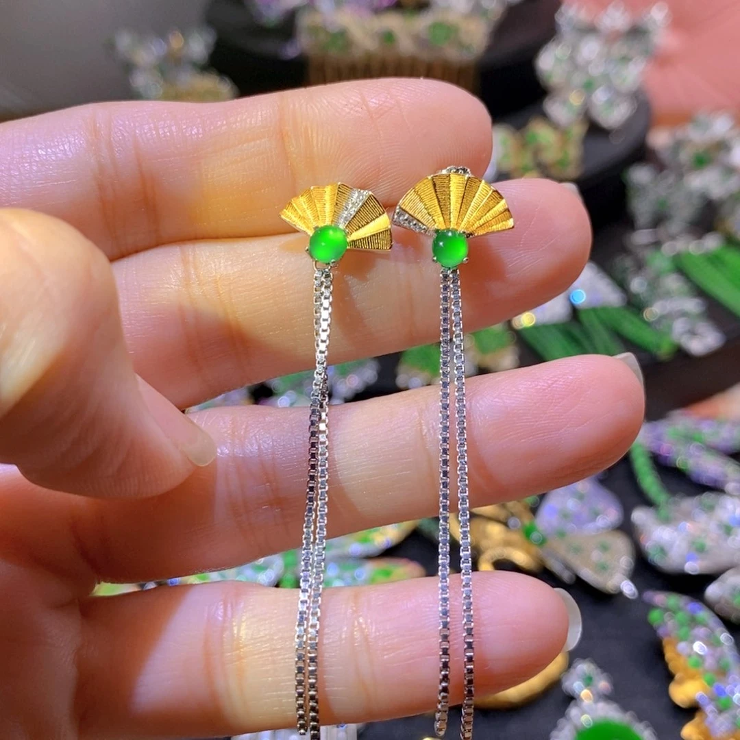 吊坠(不含链)银S925镶嵌翡翠