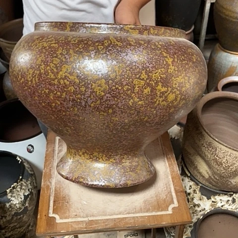 紫砂花盆口28高度29铁锈