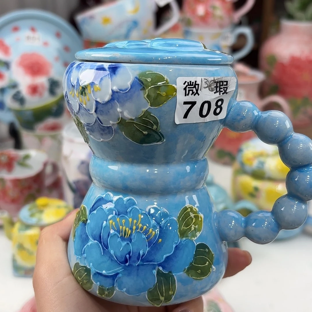 景德镇手绘高温釉下彩陶瓷茶具