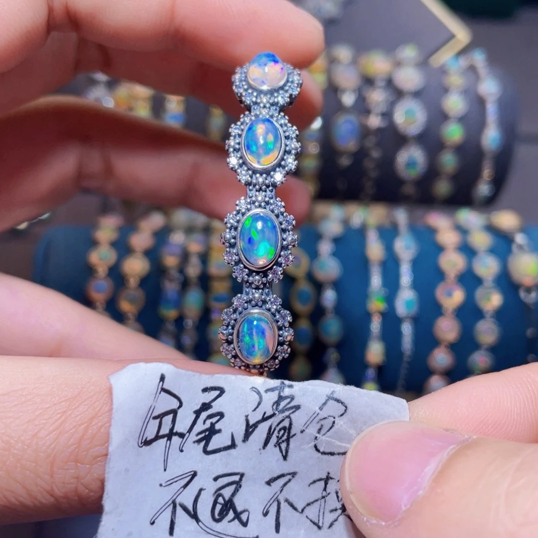 欧泊手镯）银S925镶嵌