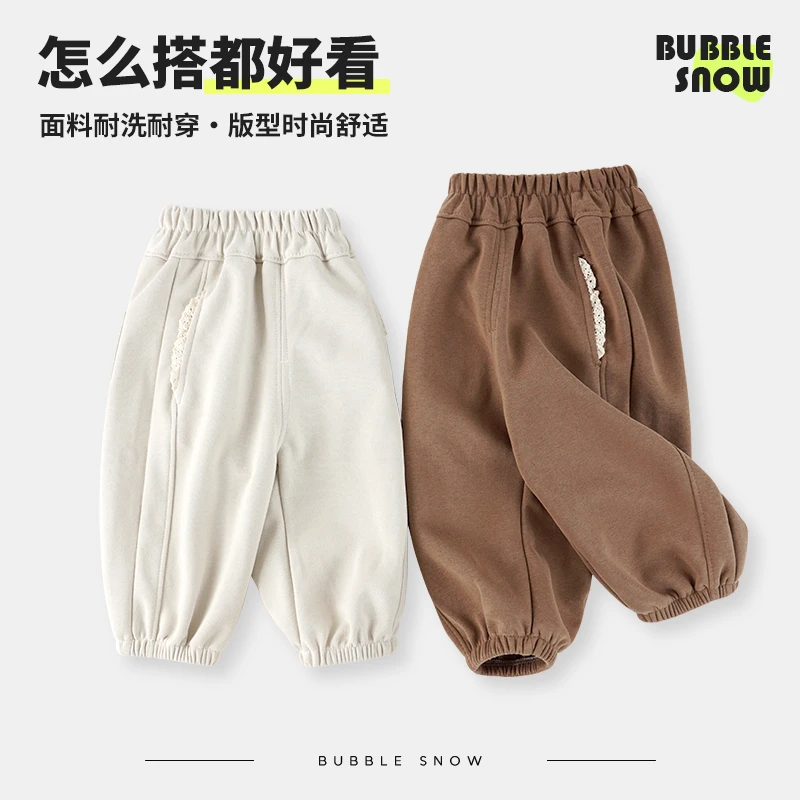 26023女童运动裤1-5岁春秋季儿童休闲裤束脚卫裤小童女宝时尚长裤