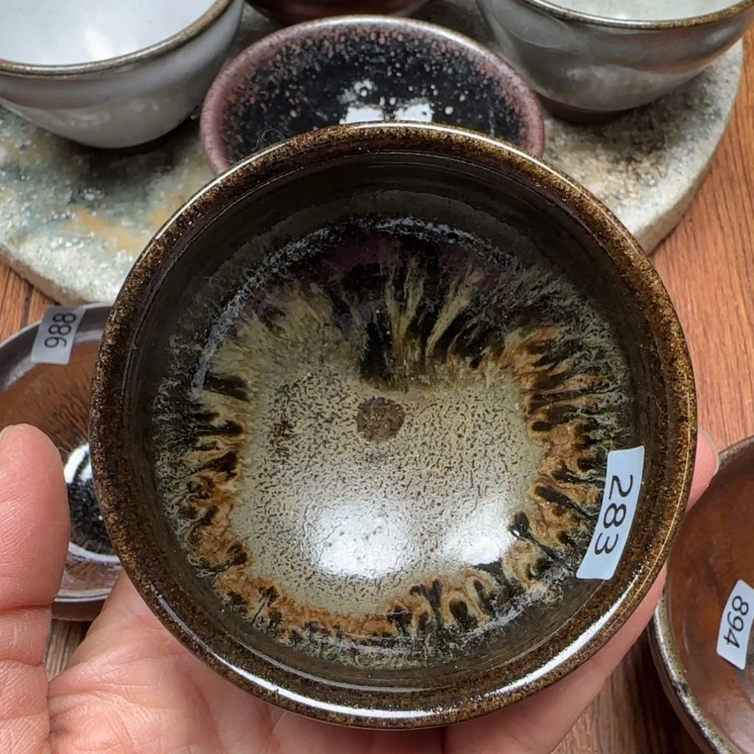 柴烧建盏茶盏茶杯283
