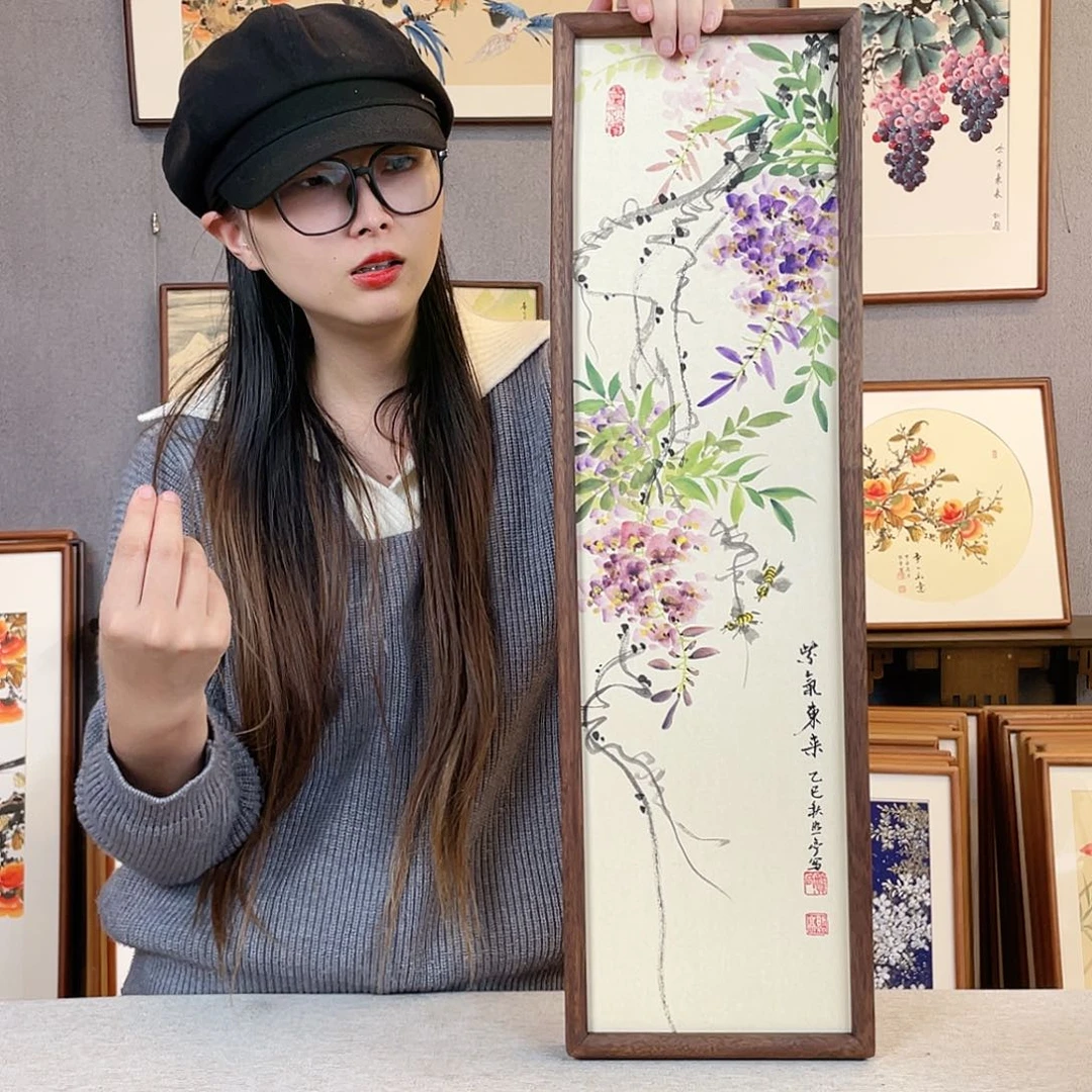 书法手绘带框尺寸:20*70