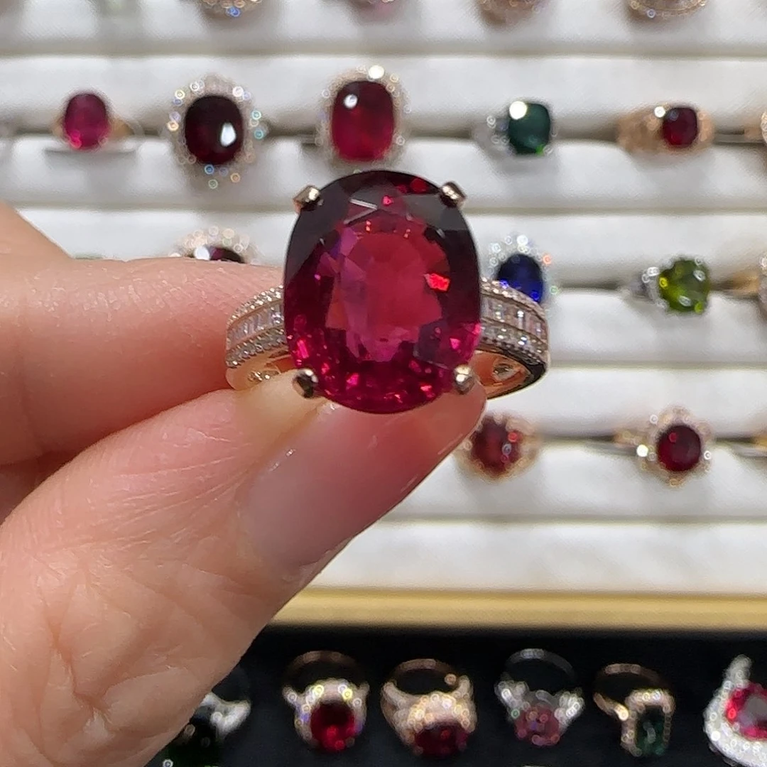 碧玺戒指18K金镶嵌6.87ct