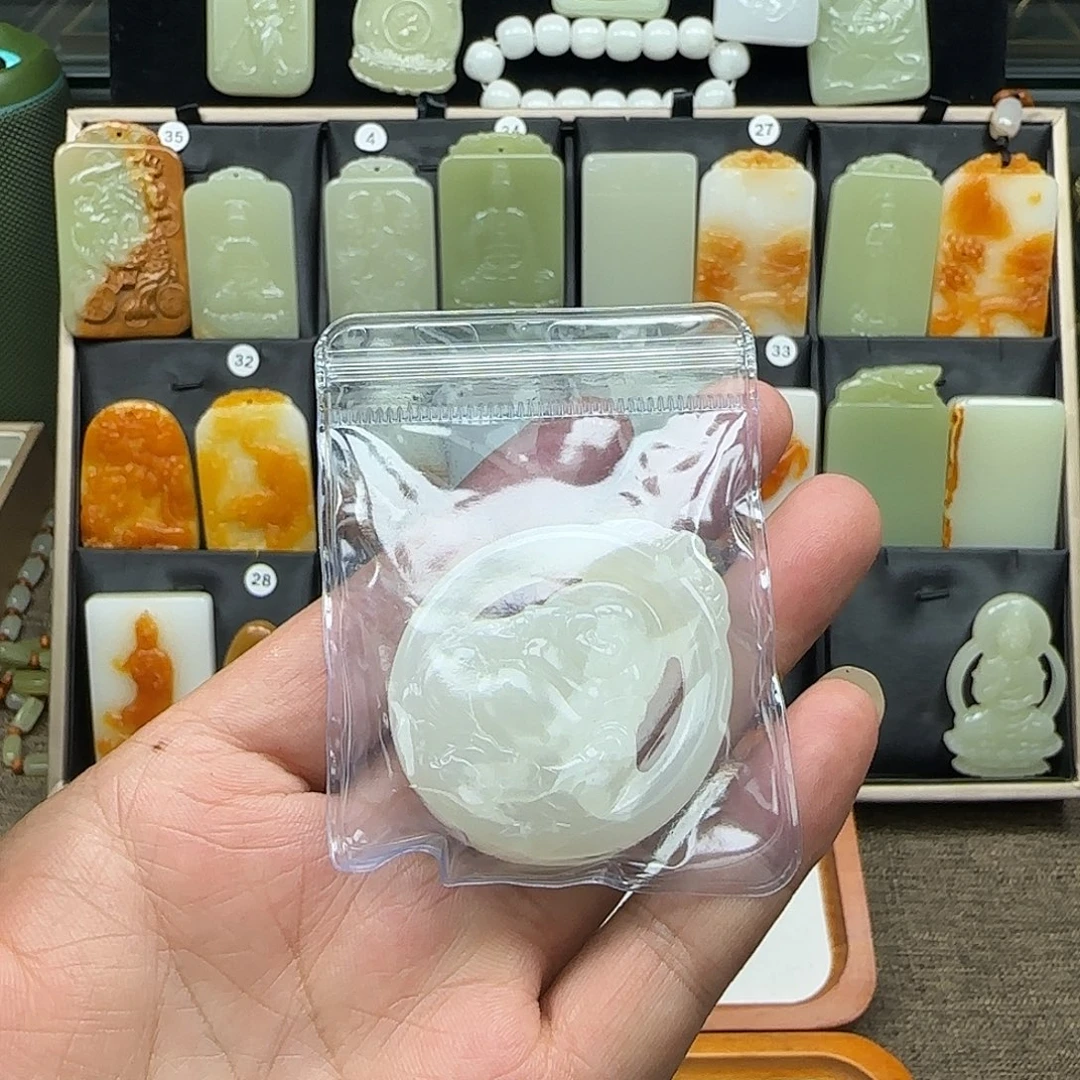 心***光昆仑山料一物一拍双面佛