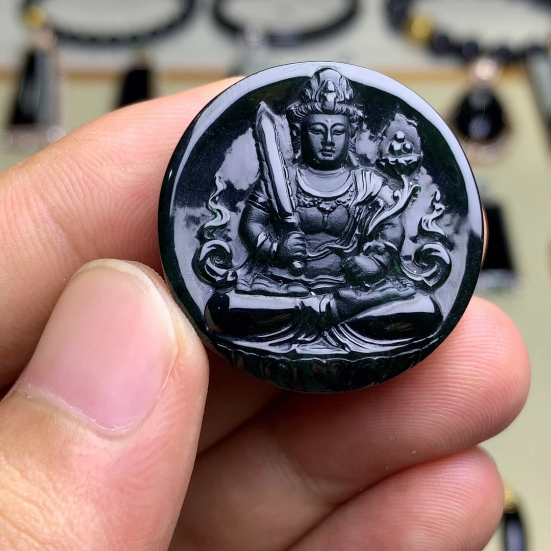 颈饰未镶嵌翡翠墨翠虚空