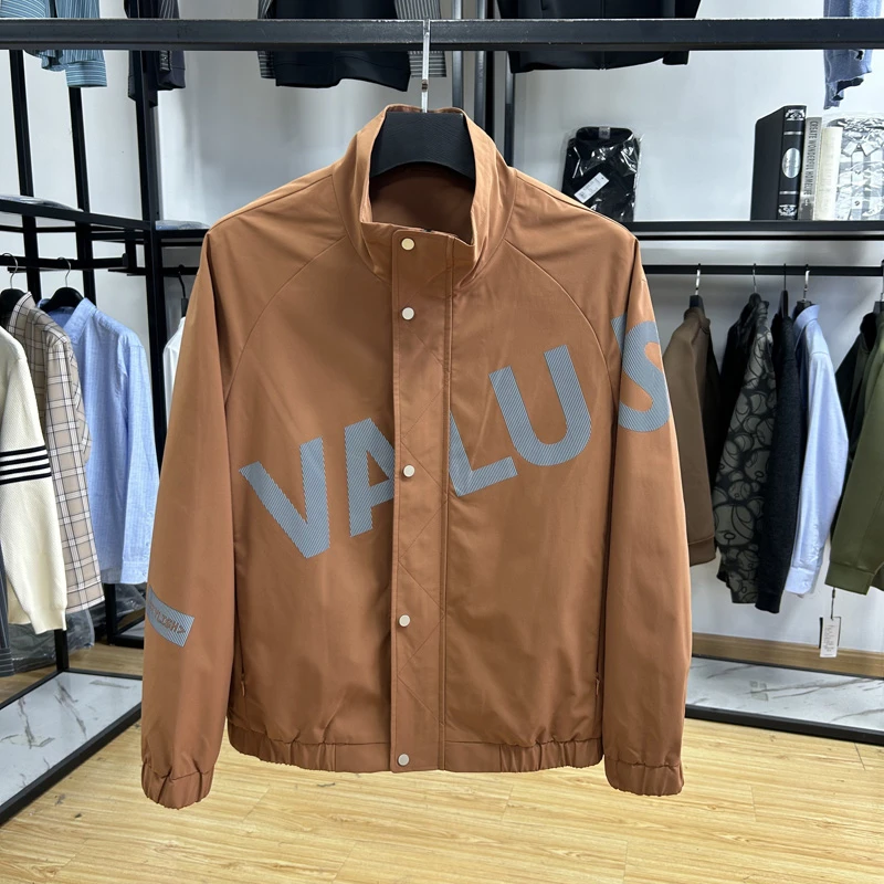 字母印花微阔立领男士休闲夹克秋季外套潮 Y5T2216