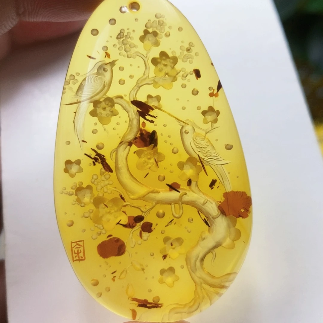 【闪购商品】琥珀（花珀）吊坠(不含链)未镶嵌