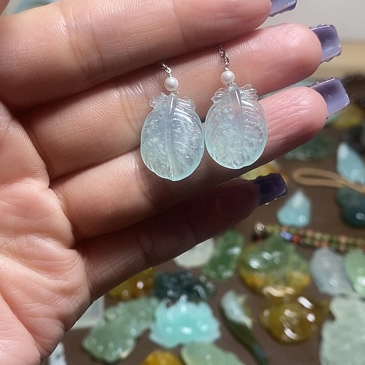 蛇纹石玉耳饰未镶嵌