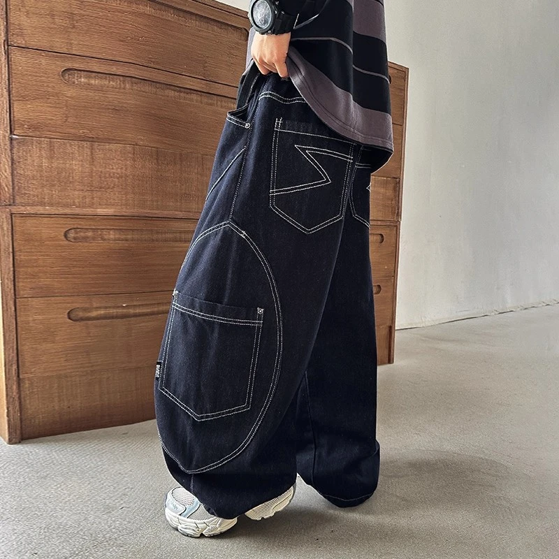 6-12岁男童潮款秋款牛仔裤2025新款中大儿童装秋季宽松休闲裤子潮