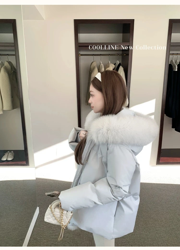 一件过冬2.0!可溯源新国标90绒收腰显瘦保暖中长款狐狸毛领羽绒服