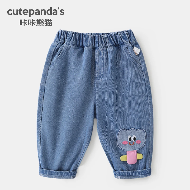 【现货】婴儿衣服韩版牛仔长裤子春秋儿童男童女宝小童休闲裤Y9787