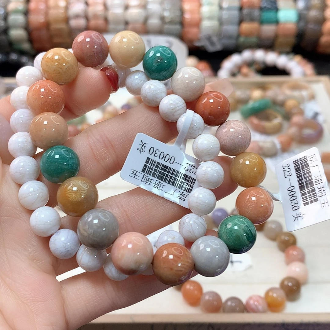 硅化珊瑚（珊瑚玉）手链未镶嵌云****深202