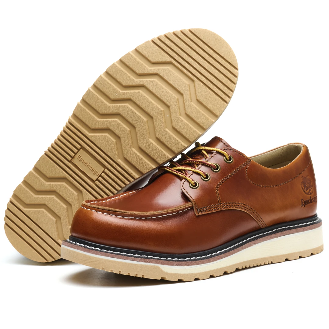 固特异头层牛皮男式百搭柔软经典马克头工装鞋皮鞋时尚真皮复古