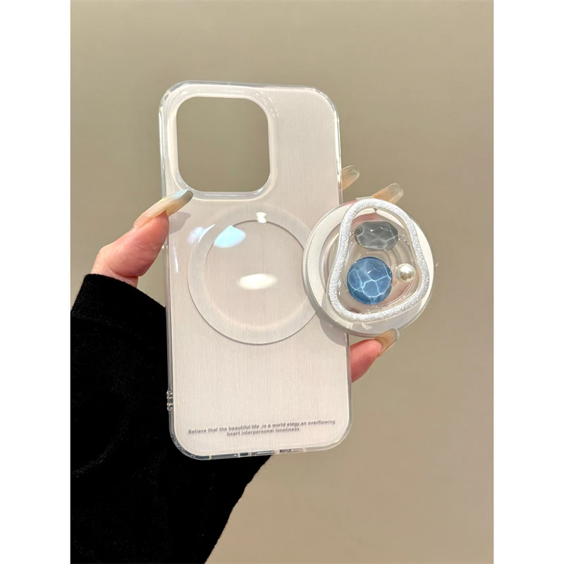 适用苹果iphone16/17promax简约宝石15pro高级14磁吸支架13手机壳