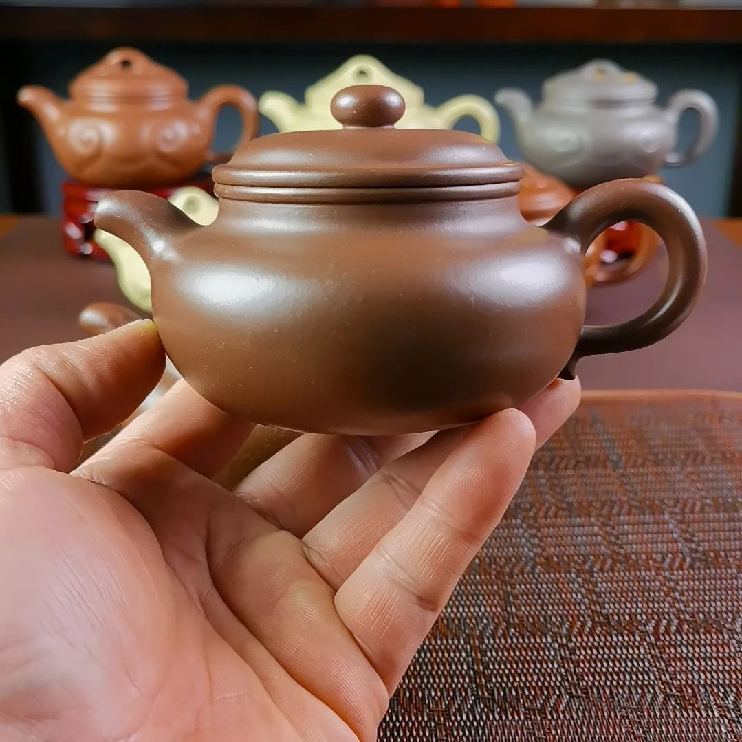 紫砂茶壶深井紫泥仿古260CC点搪