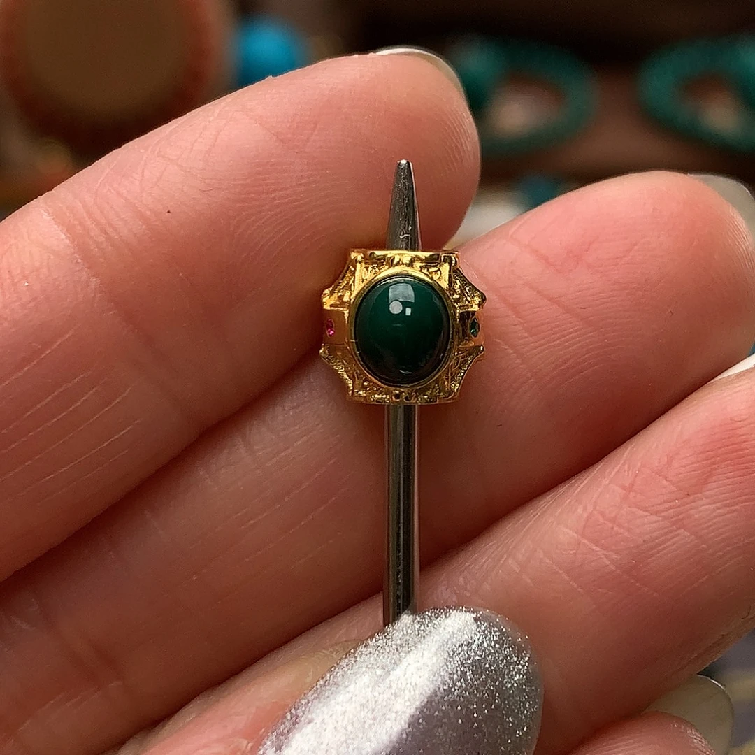 绿松石18K金镶嵌配饰