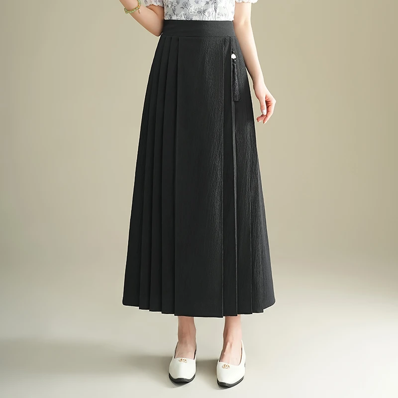 哥弟阿玛施正品梨形穿搭2025春季半身裙纯色高腰百搭复显瘦中长款