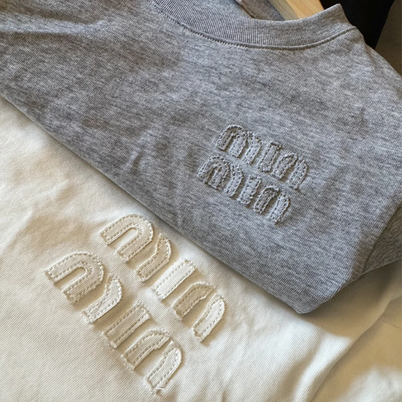 [贴布绣min]纯棉一家三口亲子装T恤宽松刺绣婴儿爬服包P衣