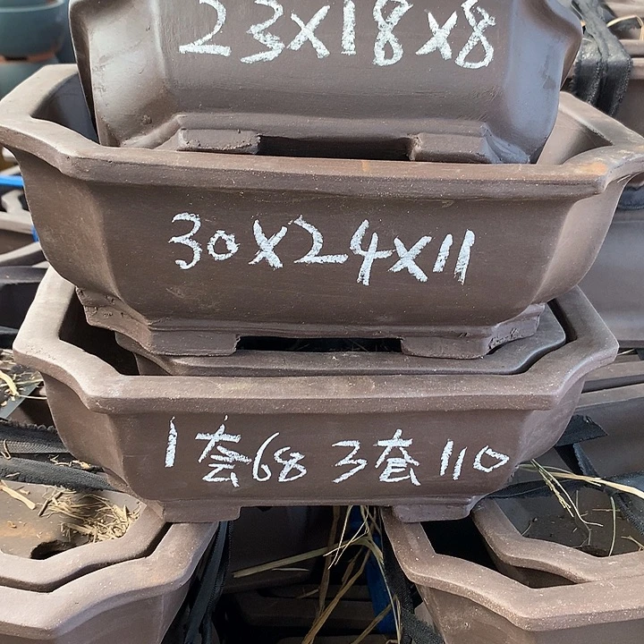 紫砂花盆         紫砂处理切角长方