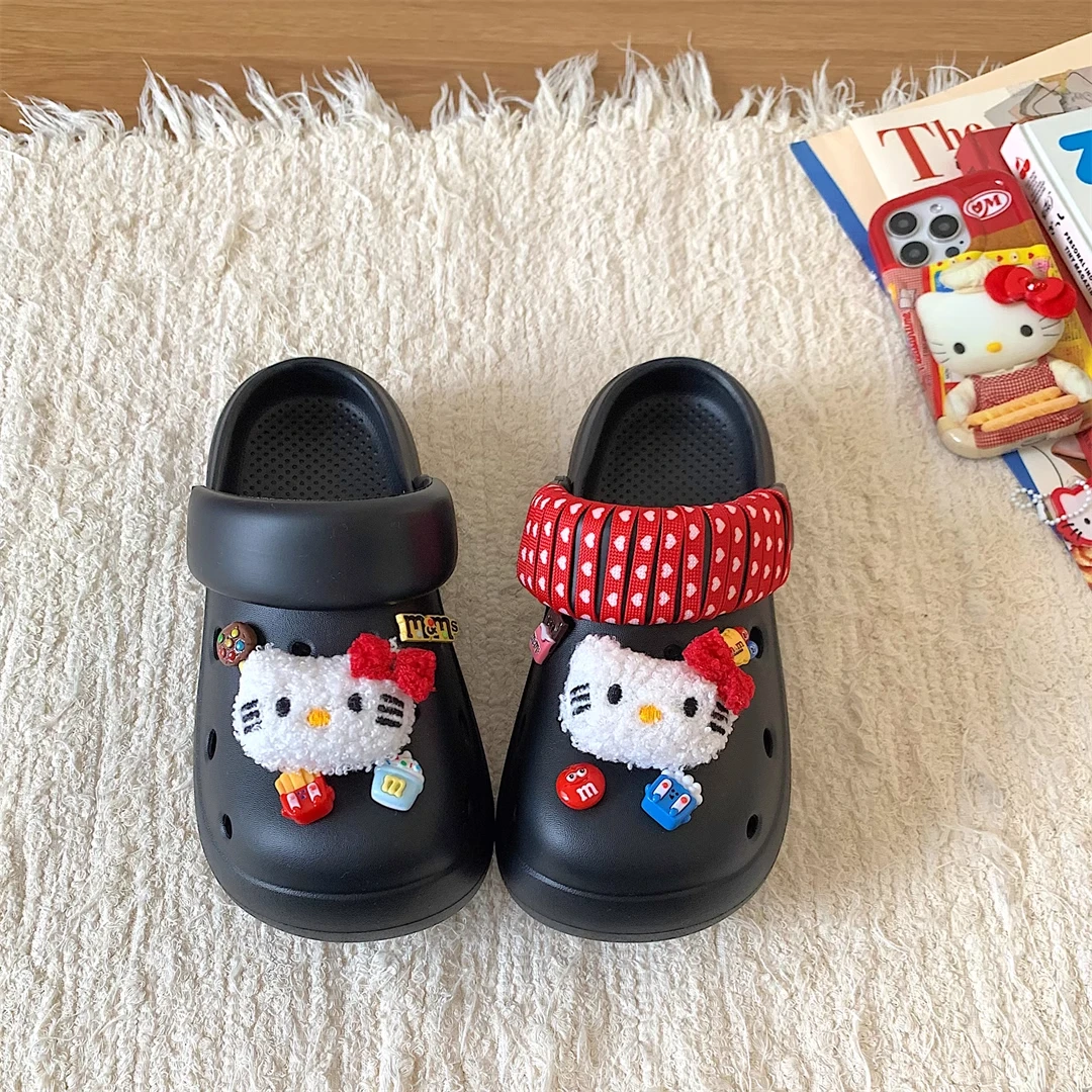 hellokitty洞洞鞋女夏外穿厚底eva防滑防臭软底超火不累脚2025新