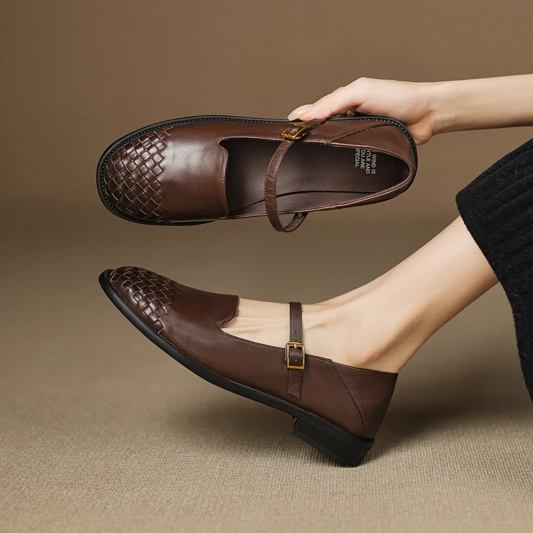 2.5cm 复古百搭舒适软底浅口单鞋春季通勤休闲简约时尚玛丽珍单鞋