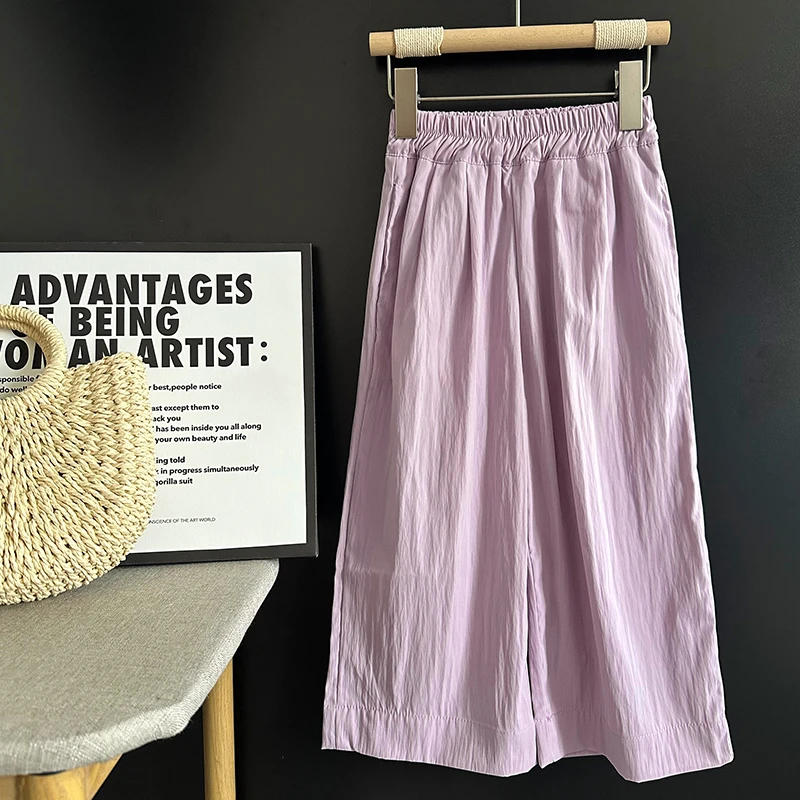 qc【现货】春秋装儿童韩版纯色休闲宽松阔腿裤JXH0029