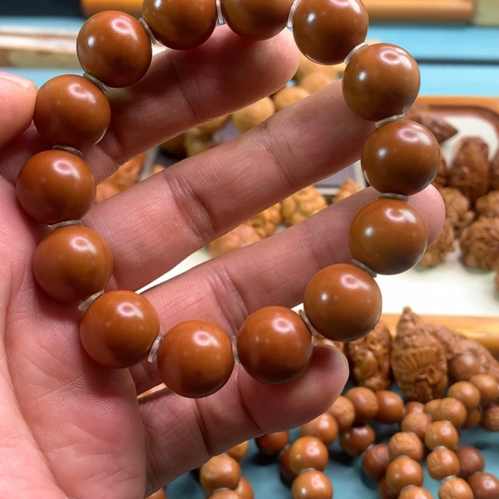 橄榄核手串/手链橄榄核雕，正圆光珠