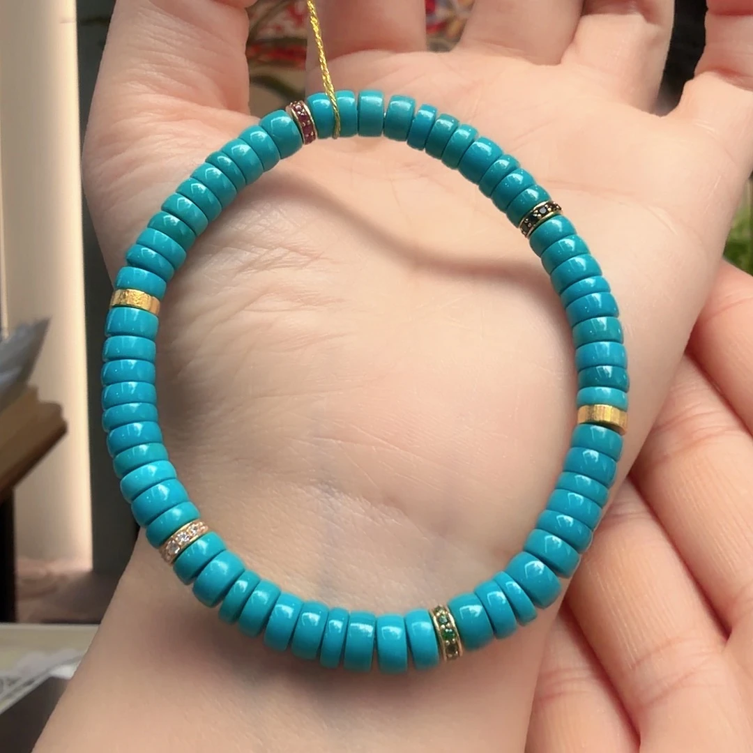 绿松石18K金镶嵌颈饰