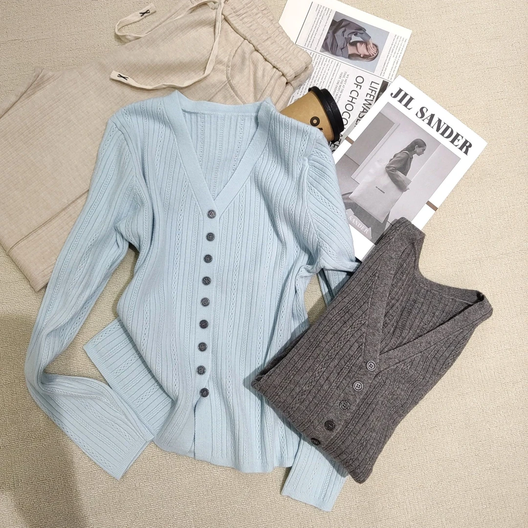 原搭春季2025新款宽松百搭显瘦毛衣针织圆领上衣女YS30931#