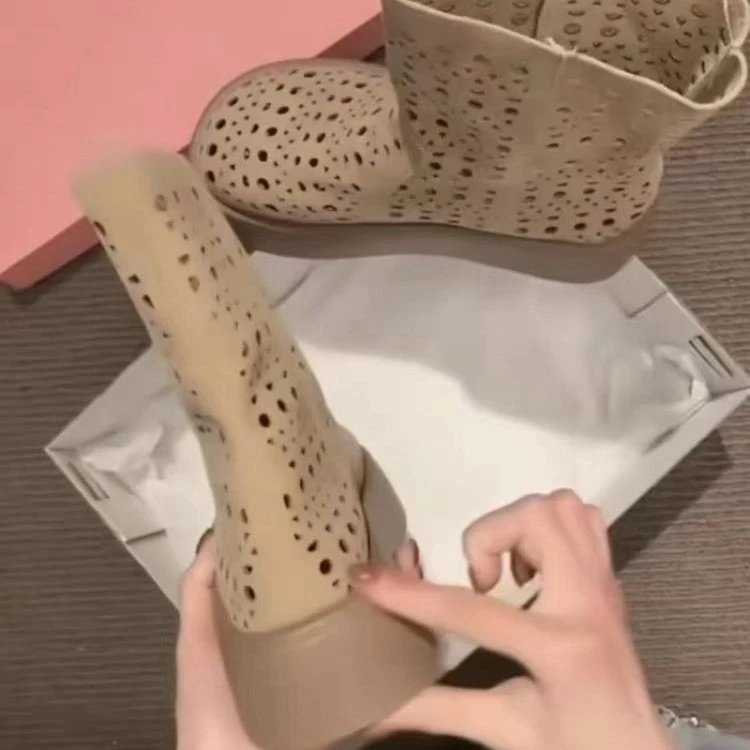 厚底文森女软底网面女士凉鞋沙滩海边渔夫鞋网靴圆头透气鞋女鞋