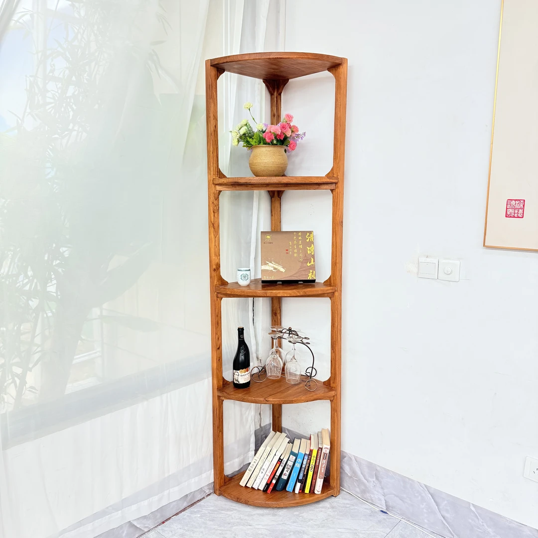 老梁故事落地家用扇形角柜简易陈列木质客厅办公简约柜子转角柜