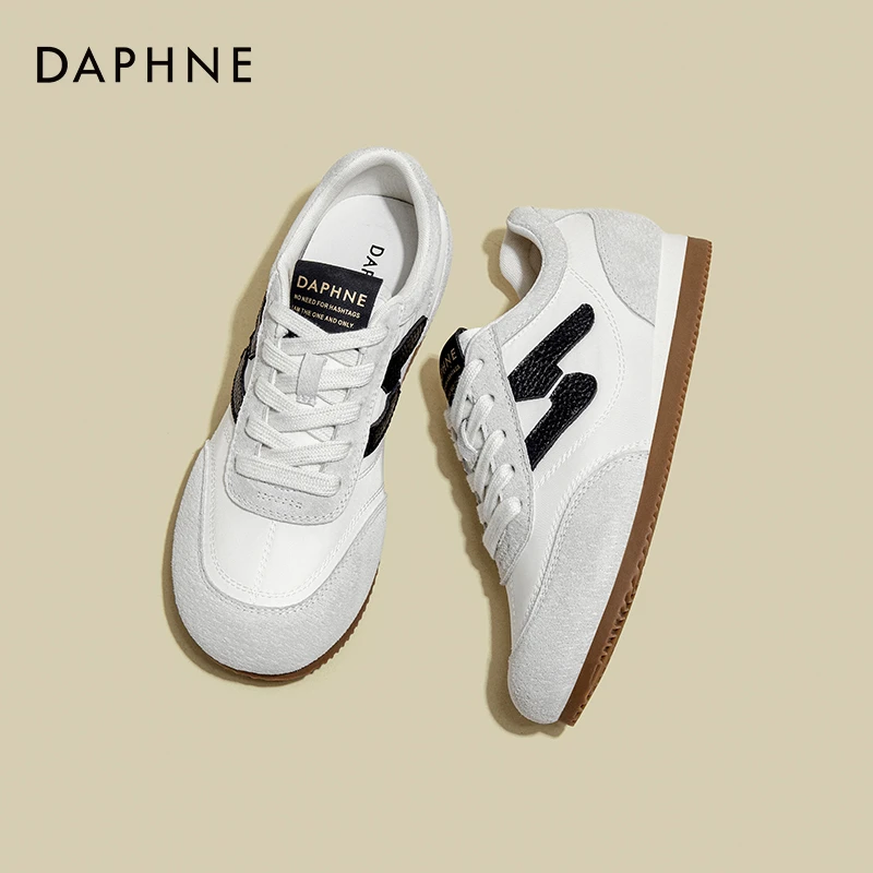 达芙妮复古德训鞋女款2025新款夏季百搭休闲小白鞋时尚运动阿甘鞋