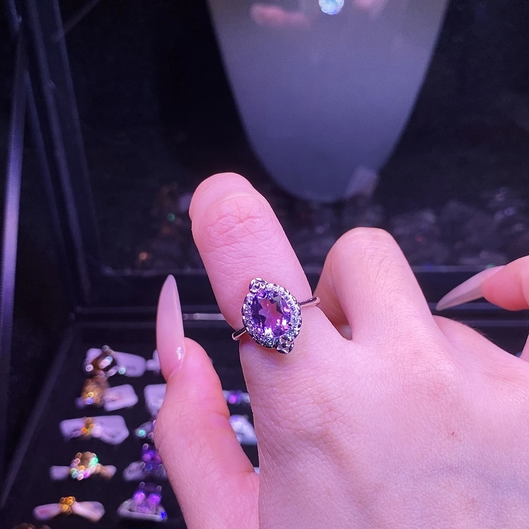 水晶银S925镶嵌戒指