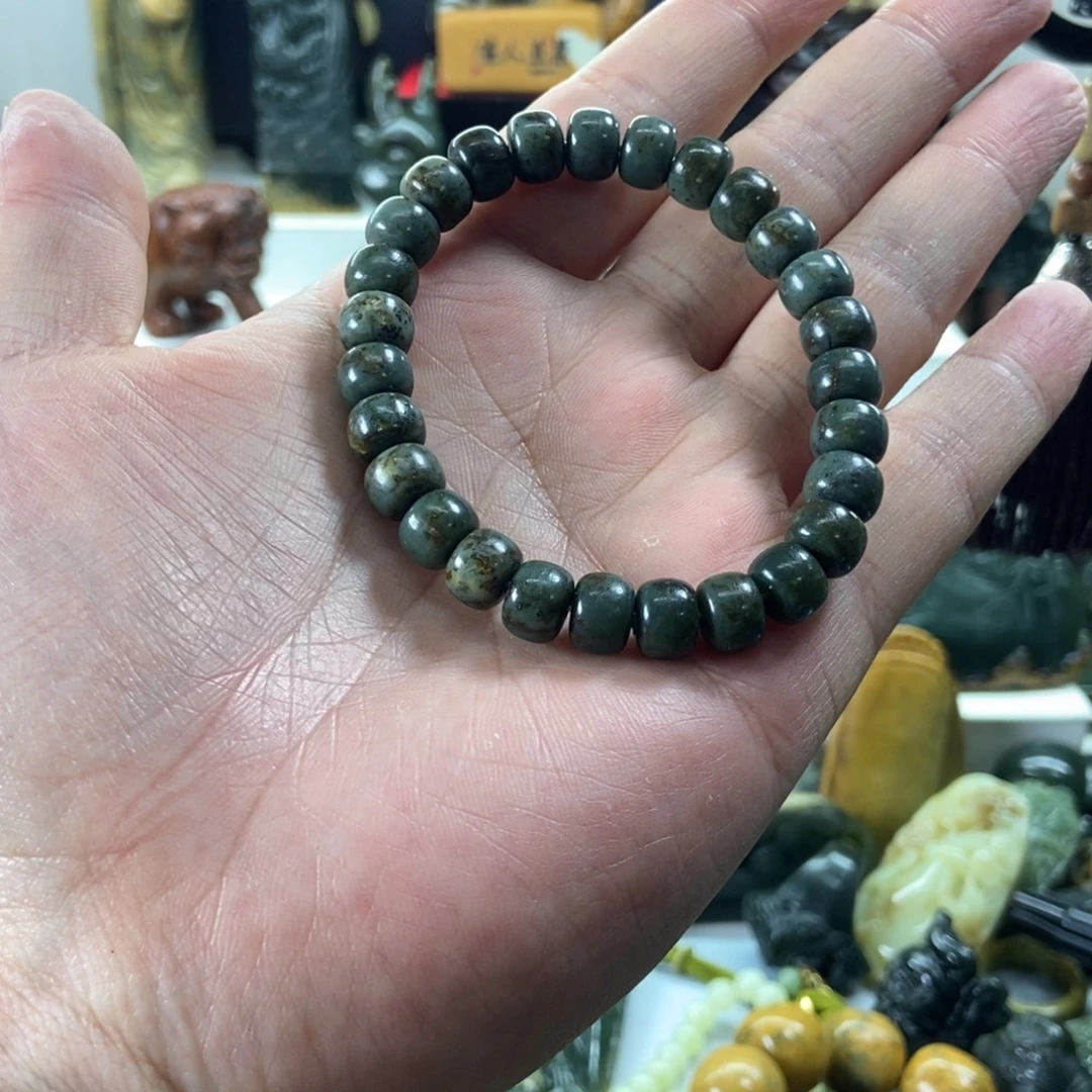 岫岩河磨玉（透闪石质玉）未镶嵌手串