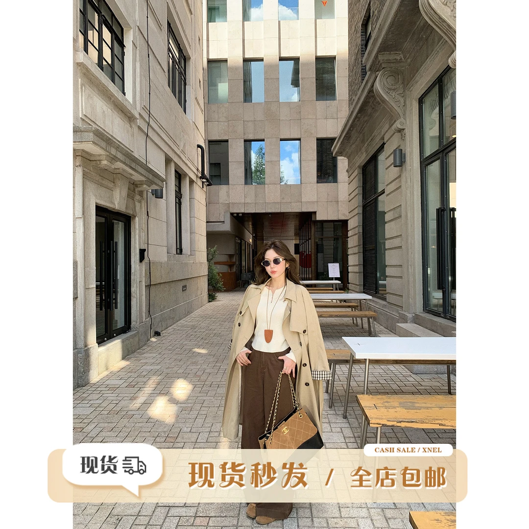 陳文文xenl【古拉德堡】秋季新款高级感气质百搭长款风衣外套女0021