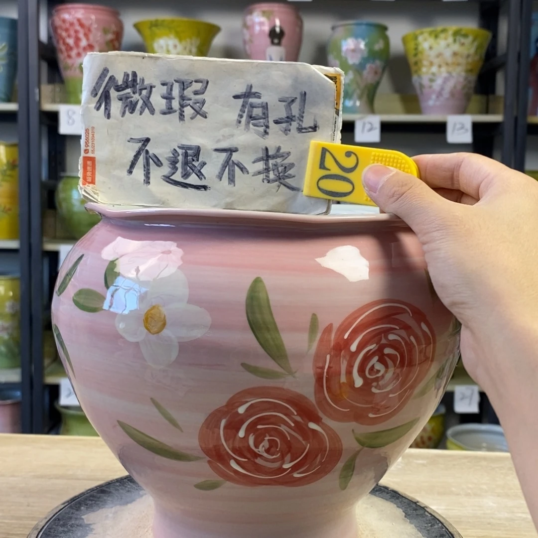 景德镇手工手绘陶瓷花盆