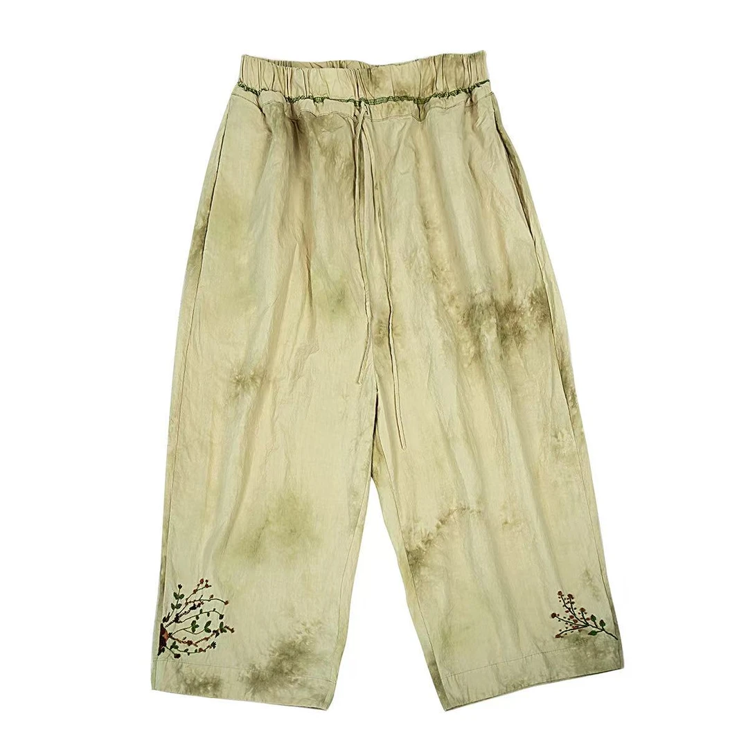 妆點家 云雾里 棉 手工绣花纯棉精纺裤子 Y25SS 5070