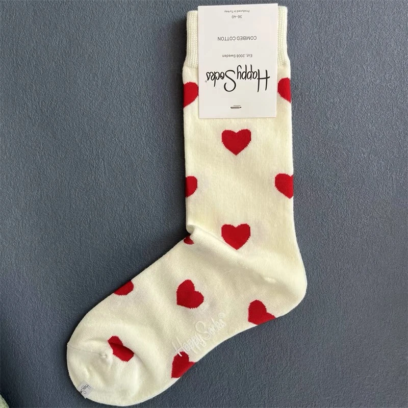 产地土耳其【happysocks】 瑞典潮牌 女中筒袜纯棉百搭四季款