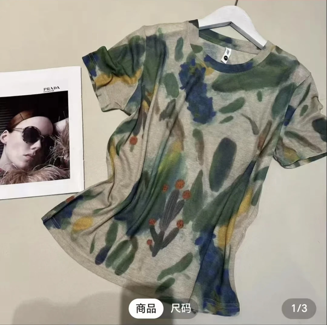 2025气质百搭减龄显瘦圆领短袖新款时设计感T恤