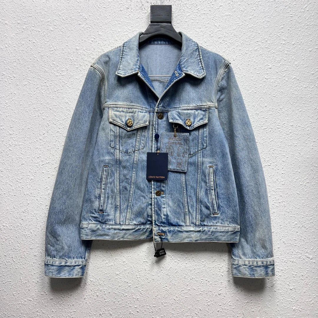 99新 LouisVuitton/路易威登 水洗休闲挂牌Dna牛仔外套46 DY11730