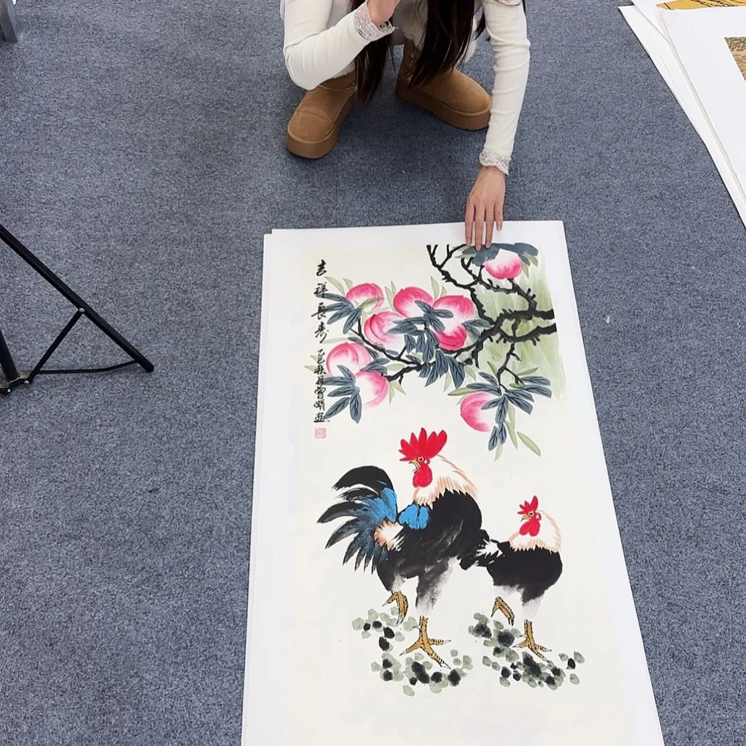 国画作品小姐姐放漏中