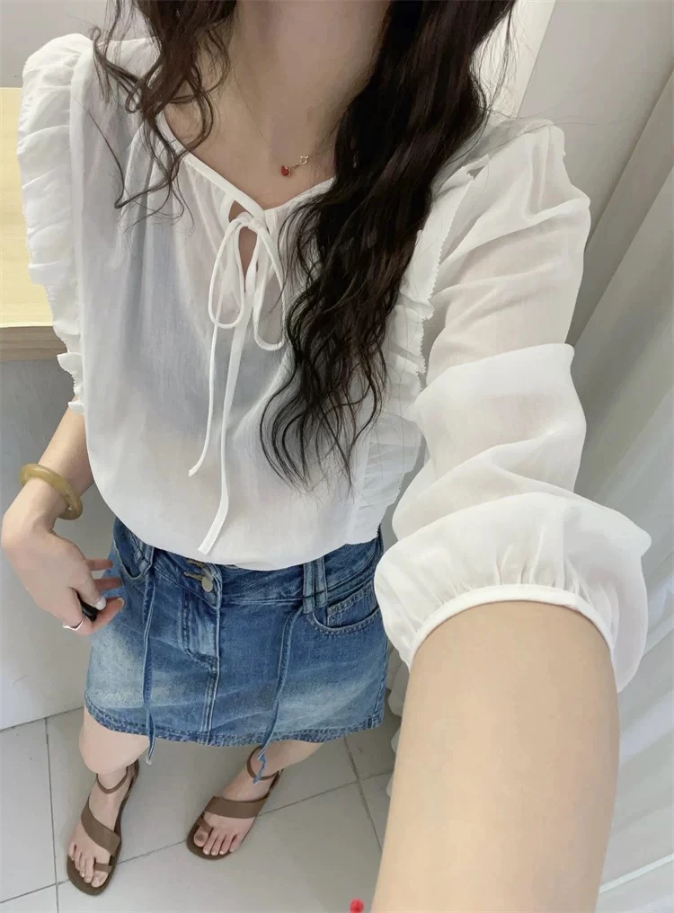2256夏季薄款木耳边洋气小衫