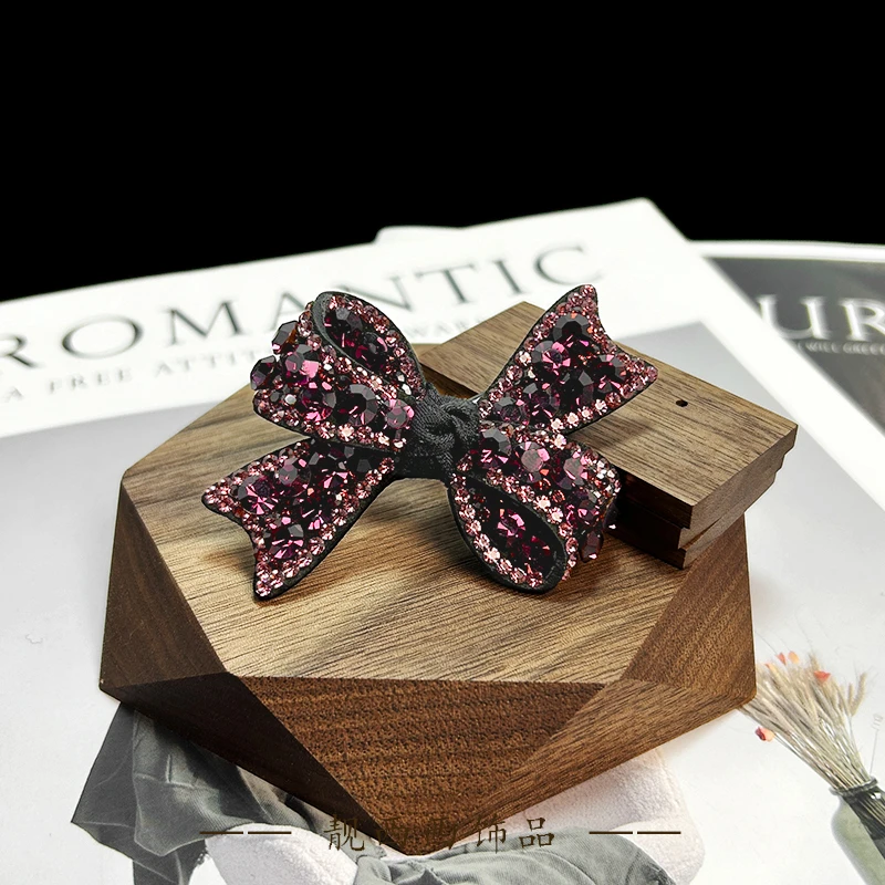 【LXX靓西西】9383 鸭嘴夹7.2厘米乌梅子酱色满钻气质碎发夹