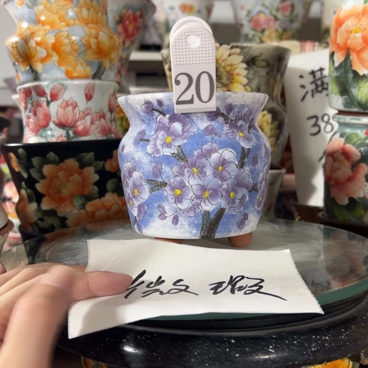 景德镇手绘花盆满38包邮偏远地区除外